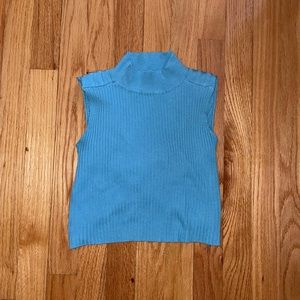 Cropped Blue Open Back Sweater